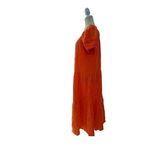 Lilly Pulitzer Zemini Women's Boho  Cotton Mandarin Orange Tiered Maxi Dress XXS - Picture 5 of 9